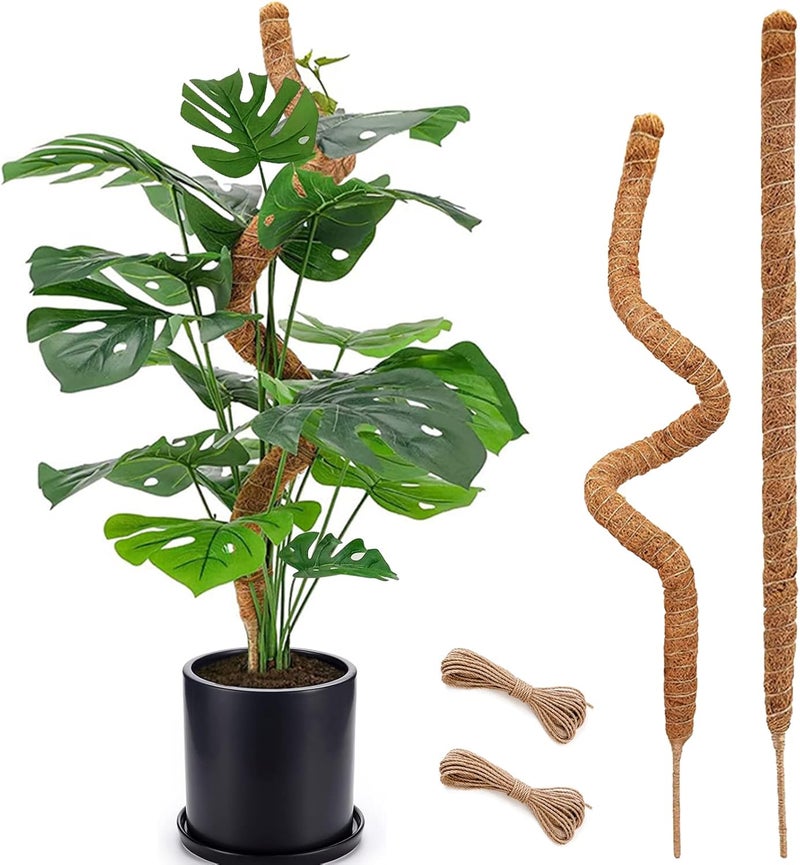 Soupiar 2 Pack Moss Pole, 28 Inch Bendable Moss Pole for Plants Monstera, Moss Poles for Climbing Plants Indoor, Coir Plant Pole Sticks Support Stakes for Potted Plant, Pothos, Philodendron - Image 1